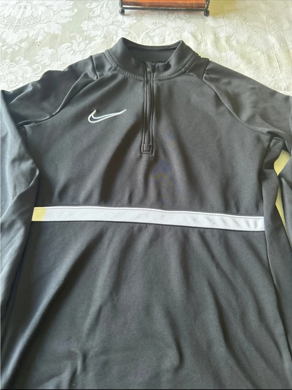 Nike Women’s  Black Half-Zip Pullover with White Stripe size XS